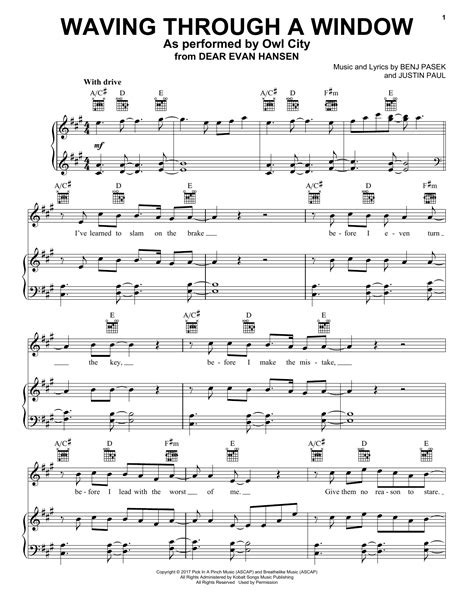 Waving Through A Window | Sheet Music Direct