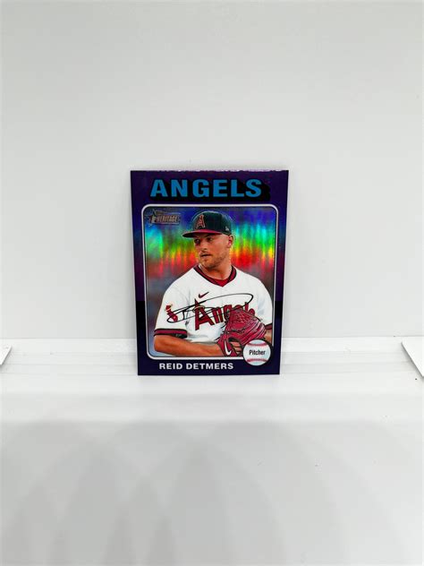 Reid Detmers 422 Los Angeles Angels Error Variation Hot Box Purple