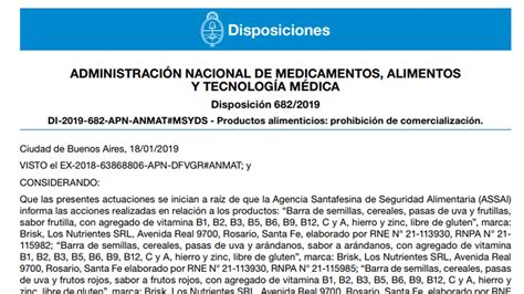 La Anmat Prohibió La Comercialización De Varios Productos Alimenticios Y Suplementos Dietarios