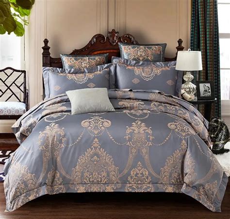 Europe Style Home Textile 4pcs Satin Bedding Set Queen King Jacquard