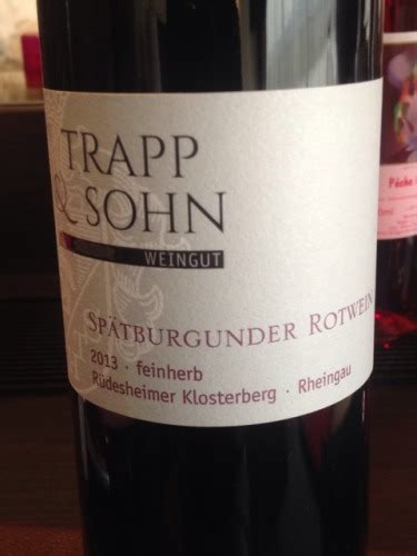 Trapp Sohn R Desheimer Klosterberg Sp Tburgunder Feinherb Vivino Us