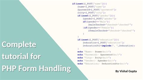 Complete Tutorial For Php Form Handling Youtube