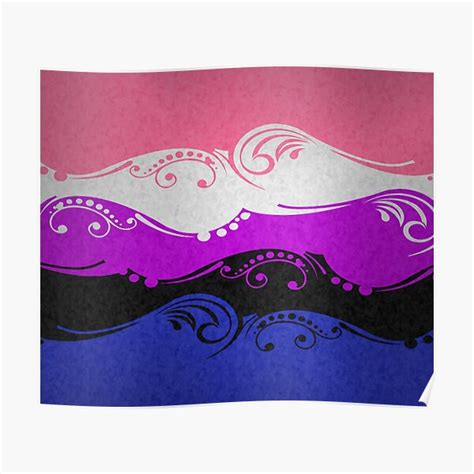 Fancy Swooped And Swirled Gender Fluid Pride Flag Background Poster