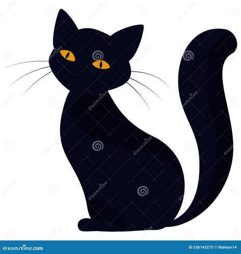 Black Cat Vector Illustration Stock Vector Illustration Of Sitting