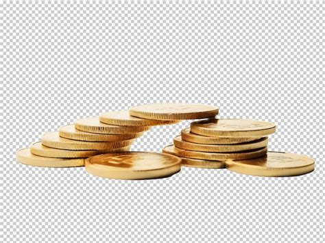 Premium PSD Stacks Of Gold Coin On Transparent Background