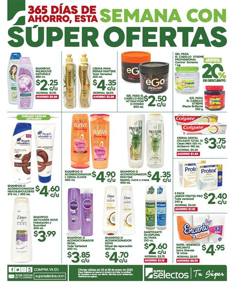 Oferta de productos de Cuidado Personal en Súper Selectos 20 Enero