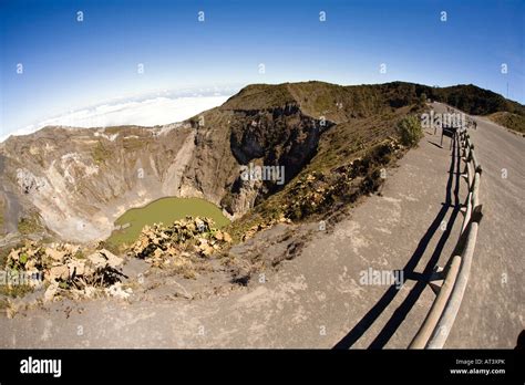 Costa Rica Cartago Volcan Irazu Volcano principal crater and lagoon ...