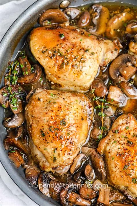 Braised Chicken Thighs With Mushrooms So Tasty Spend With Pennies