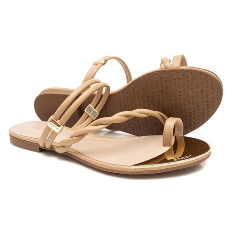 Comprar Chinelo Luz Da Lua Em Couro Saara Sandalo Nude Loja De