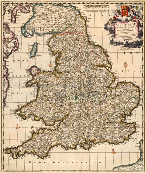 Antique Map Of England Wales By F De Wit P Mortier Sanderus