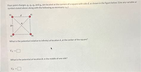 Four Point Charges Q1q2q3 ﻿and Q4 ﻿are Located