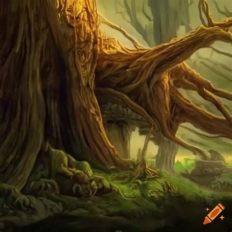 Artistic Depiction Of The Mythical Giant Tree In Norse Mythology On Craiyon