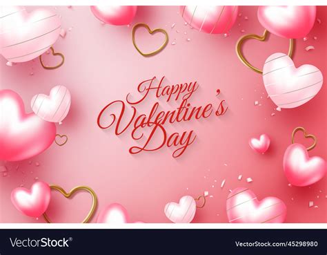 Happy valentines day pink background with Vector Image