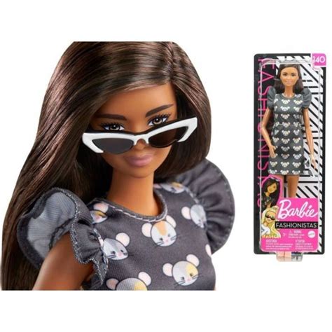 Ghw54 Barbie Fashionistas Doll With Long Brunette Hair Wearing Mouse