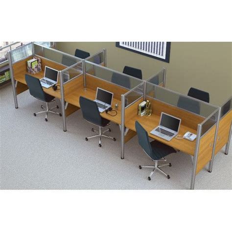 Pro Biz Six Straight Desk Workstation With 6 Privacy Panels Pre