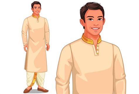 Man in traditional Indian clothing 1265638 Vector Art at Vecteezy