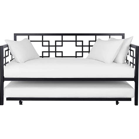 Black Metal Daybed Frame Twin Pull Trundle Bed