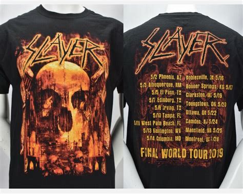 Slayer Final World Tour 2019 T Shirt Large Hanes GraphicPrintTee