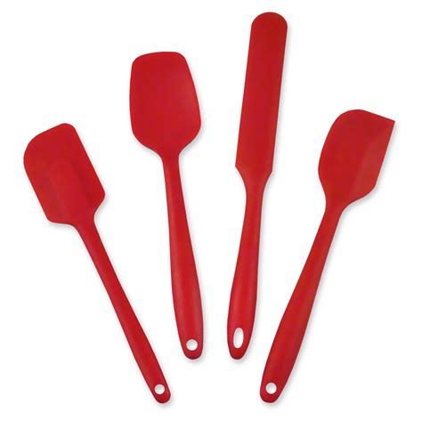 Red Silicone Spatula Set Of 4