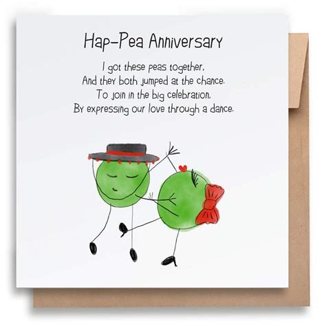 Buy Hap Pea Anniversary Card With Envelope Funny Anniversary Card