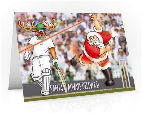 Cricket Christmas card | Santa always delivers - STREET SANTA