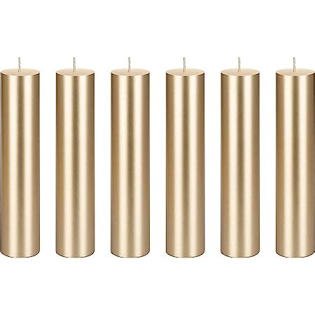 Amazon Mega Candles Pcs Unscented Gold Round Pillar Candle Hand