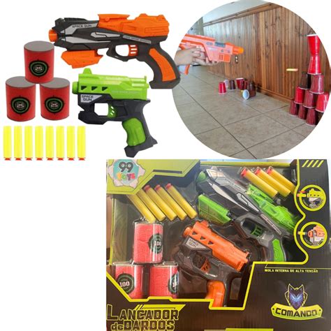 Brinquedo Estilo Nerf Pistola De Dardos Alvo De Longo Alcance