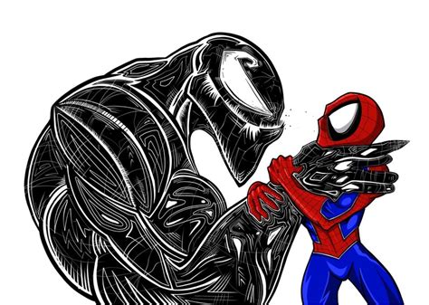 Spiderman Vs Venom Fan Art - Etsy