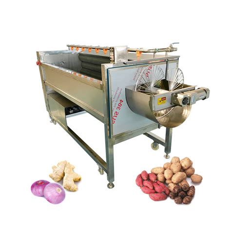 Potato Carrot Ginger Vegetable Fruit Brush Washing Peeling Machine