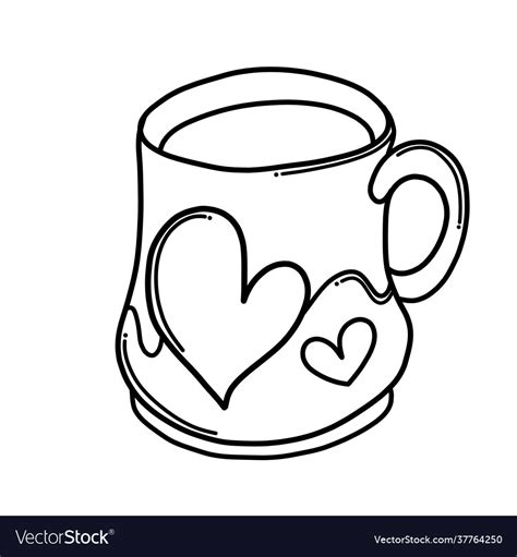 Cup Coffee Doodle Icon Drawing Sketch Hand Vector Image