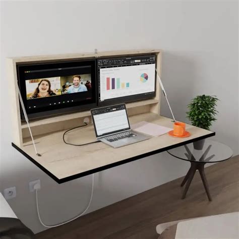 Droptop™ Wall Mounted Folding Desk Pith And Stem Home Office Setup