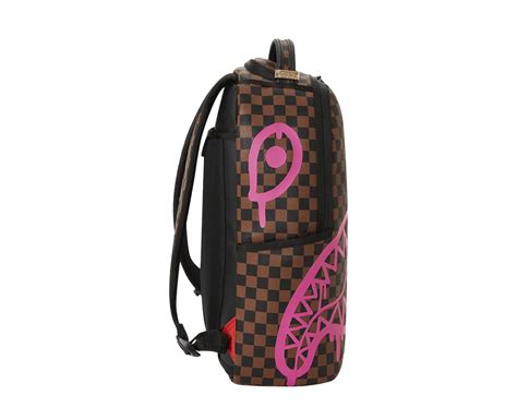 Sprayground Pink Drip Sharks Check Backpack Dlxv Nycmode