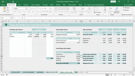 Planilha de Precificação para Confeitaria Excel Genial