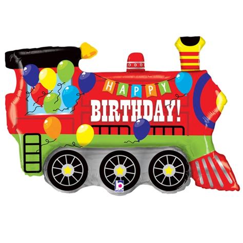 37 Happy Birthday Train Balloon Foil Mylar Train Engine Etsy