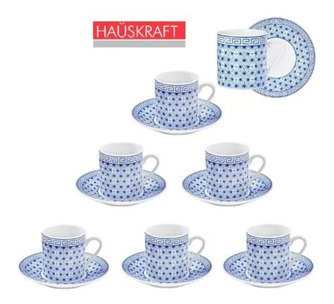 Jogo Xícara Café Porcelana 12 Pçs Grécia Jgxc 033 Hauskraft MercadoLivre