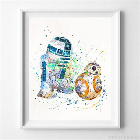 Star Wars Print BB8 Art R2D2 Poster Star Wars Poster BB8 Poster