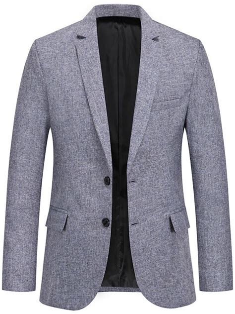 Blazer De Lapela Casual Slim Liso Entalhado Agasalhos Homem Blazers