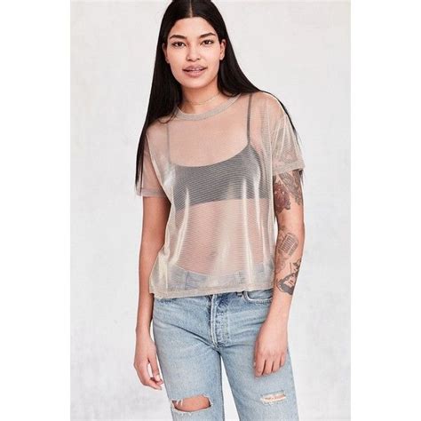 Silence Noise Iridescent Shimmer Mesh Tee 29 Liked On Polyvore