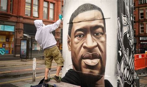 Manchester George Floyd mural defaced with 'sickening' racist graffiti ...