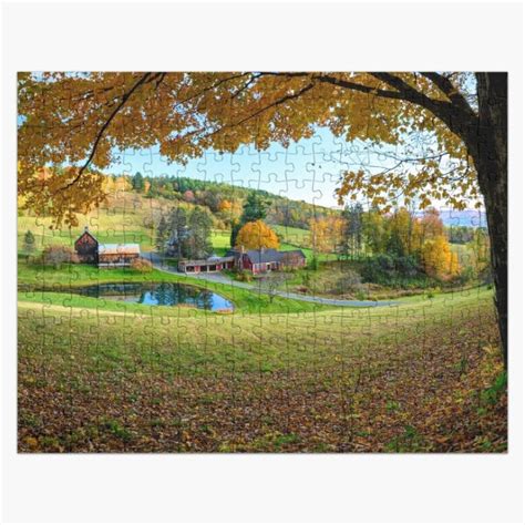 Autumn In Vermont Sleepy Hollow Farm Woodstock Jigsaw Puzzle For