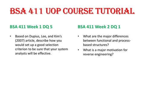 PPT BSA 411 Uop Course Tutorial Uop Help PowerPoint Presentation