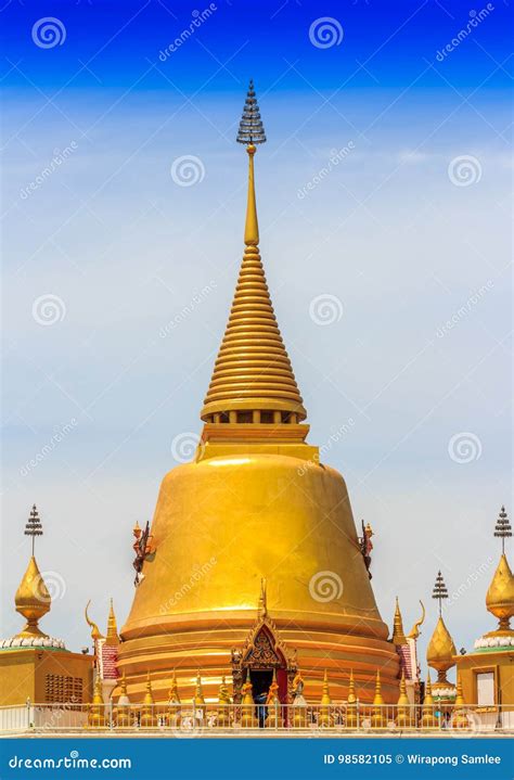 Golden Pagoda of Buddhist Temple Stock Image - Image of architecture ...