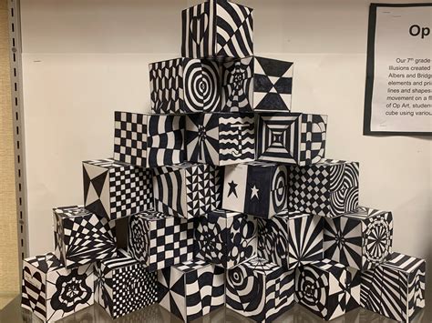 Op Art Cubes Newton Bateman Elementary School