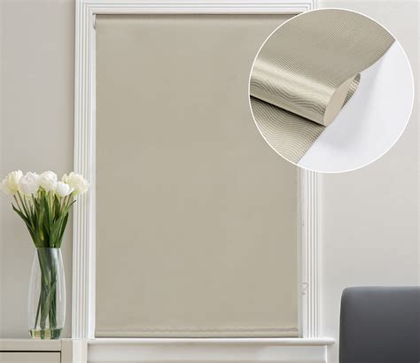 Buy Jacquard Corded Polyester Blackout Roller Blind For Window Beige