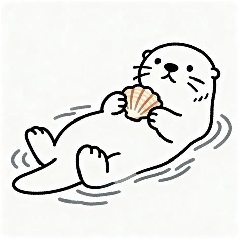 easy otter drawings 1