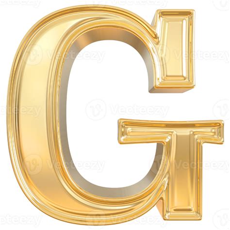 Oro Lettera G Font 3d Rendere 36305662 Png