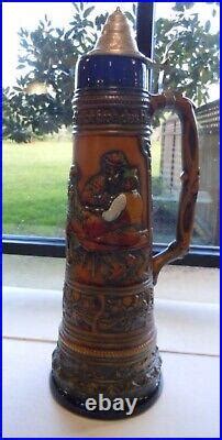 German Lidded Beer Vintage Large Gerz 4 Liter German Beer Stein 21 1