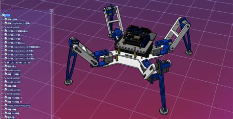 【机器人】4 Leg Spider四足蜘蛛机器人结构3d图纸 Solidedge设计 Stp格式机器人 仿真秀干货文章