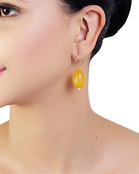 Yellow Sapphire Loop Earrings By Dugri Style The Secret Label