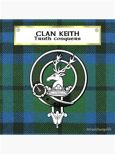 "Clan Keith Tartan Badge and Motto" Framed Art Print by AfreshDesign44 ...